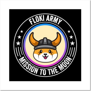 Vintage Floki Inu Coin Floki Army To The Moon Crypto Token Cryptocurrency Wallet Birthday Gift For Men Women Kids Posters and Art